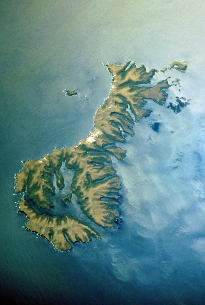 Satellite photo of the Auckland Islands
