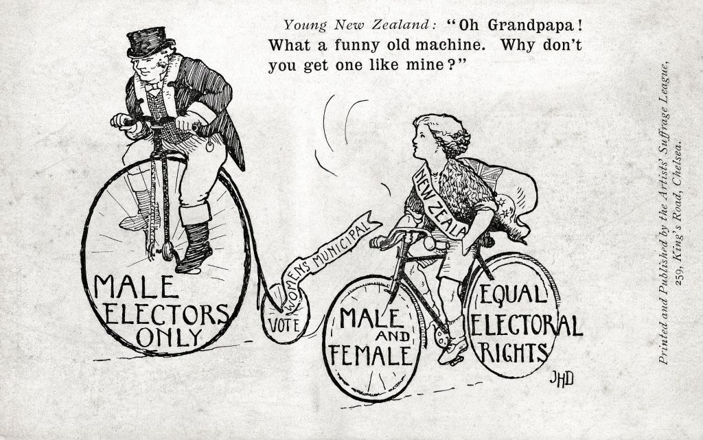 Equal rights postcard with bicycles