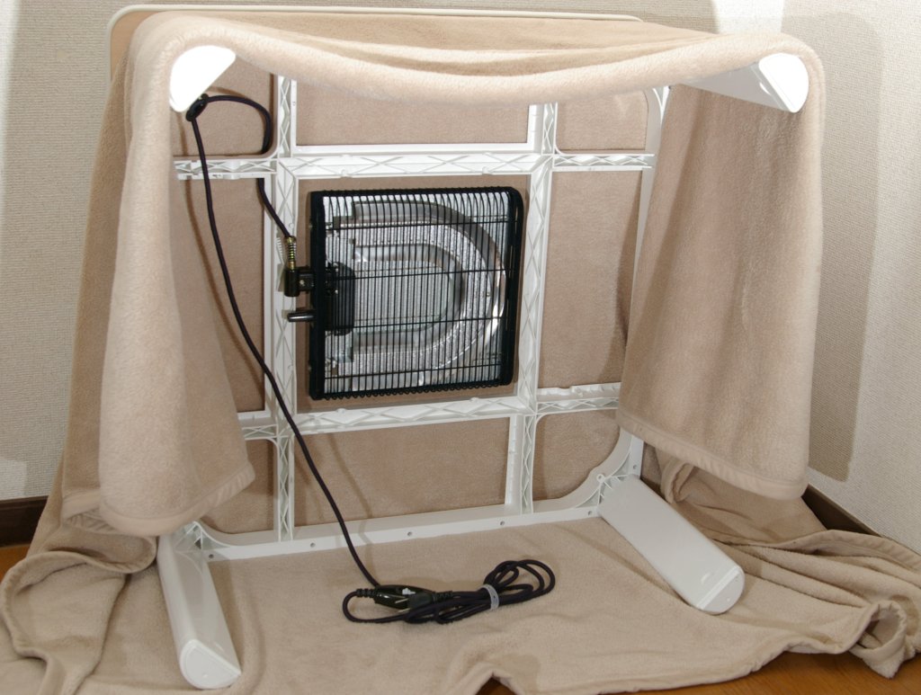 Heater underneath the kotatsu