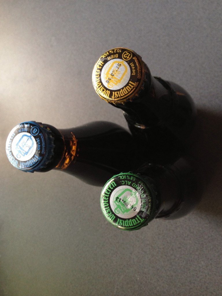 Three Westvleteren beer tops
